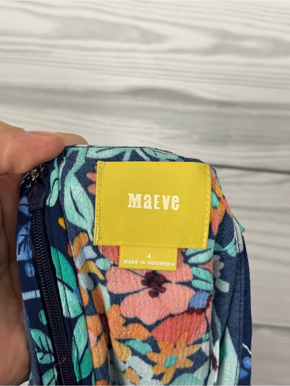 Anthropologie Maeve Tisana Blue Floral Watercolor Mini Dress Size 4 - Picture 7 of 7